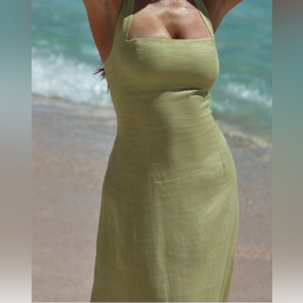 Monday Swimwear Strapless Green Dress